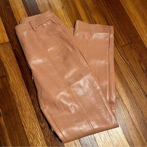 NWOT Aritzia Wilfred Leather Pant - Blush Leather Size 4